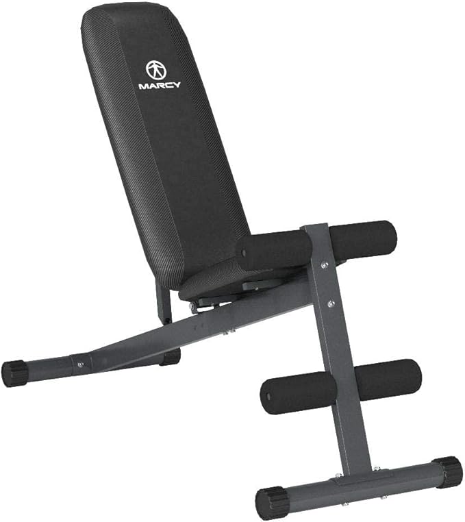 Marcy Exercise Utility Bench for Upright, Incline, Decline, and Flat Exercise SB-261W , Black , 42.00 x 19.00 x 51.00 inches