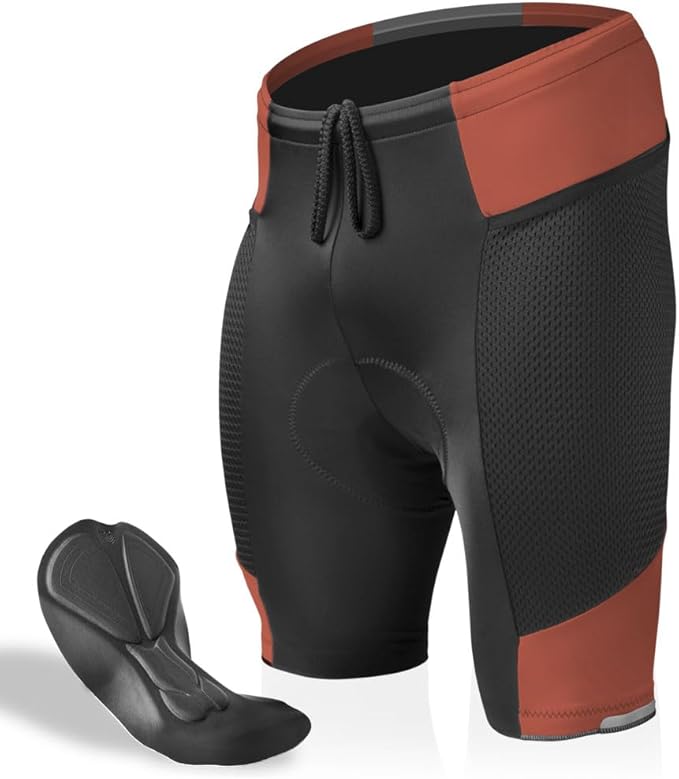 | Men's Gel Touring Padded Bike Shorts | Innovative Mesh Pockets | Made in USA