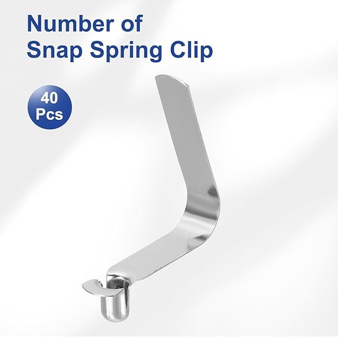 HARFINGTON Single Button Kayak Paddle Snap Spring Clip Spring Steel V-Shaped Hollow Lift Telescopic Locking Tube Pole Clips for Tent Camping