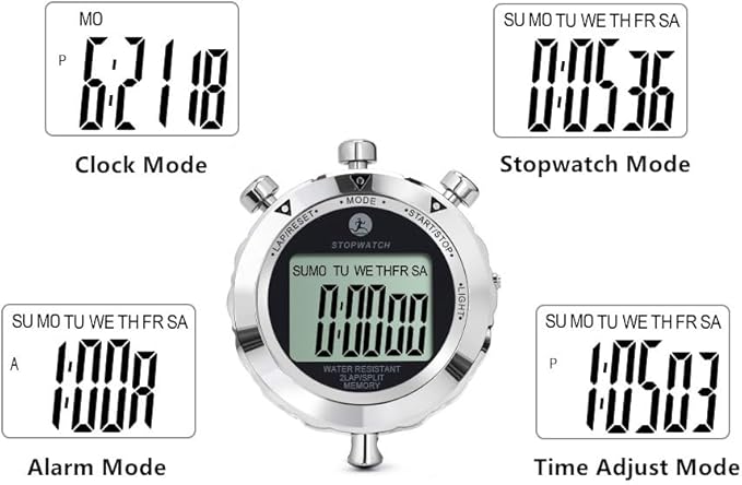 Stopwatch, Metal Stop Watch for Sports 10/100/400 Laps, Stopwatches Timer for Coach Sports Running with 0.01second & 0.001second Timing, Conutdown, Alarm