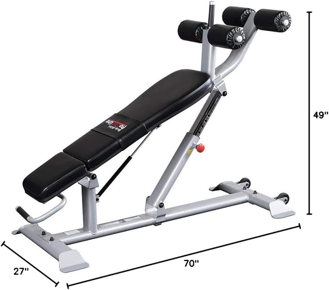 Pro ClubLine (SAB500B) Ab Bench by Body-Solid - Adjustable Sit Up/Weight Bench for Full Abdominal, Decline, Incline, and Flat Exercise, Black Finish
