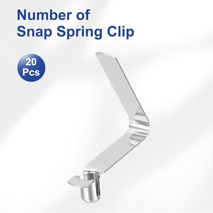 HARFINGTON Single Button Kayak Paddle Snap Spring Clip Spring Steel V-Shaped Hollow Lift Telescopic Locking Tube Pole Clips for Tent Umbrella Camping