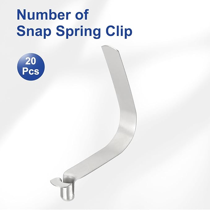 HARFINGTON Single Button Kayak Paddle Snap Spring Clip Spring Steel V-Shaped Hollow Lift Telescopic Locking Tube Pole Clips for Tent Umbrella Camping