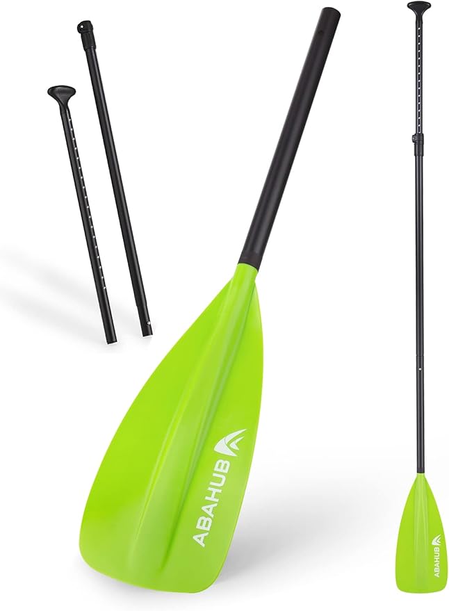 Abahub SUP Paddle - 3 Piece Adjustable Paddles - Lightweight Stand-up Paddle Oars for Paddleboard, Adjustable Aluminum Alloy Shaft 68" - 84", Black/Blue/Green/Orange/Red/Yellow Plastic Nylon Blade