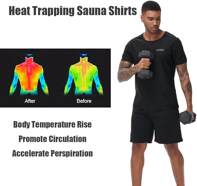 Sauna Sweat Suit Weight Loss Shapewear Top Weighted Shirt Sauna Vest Workout Exercise Gym Short Sleeves Men Women