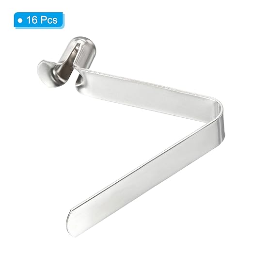 PATIKIL 9.5x6mm Kayak Paddle Snaps, 16 Pack Tent Pole Clips Steel V Shaped Single Pin Push Button Spring Clips Lock Tube Pole Clips for Camping Awning