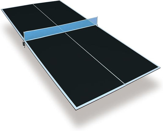 7/8/9ft Mid-Size Ping Pong Conversion Top with Net Set for Billiard and Pool Tables - Regulation Top Converts Billiards into Ping Pong Table Blue/Green/Black