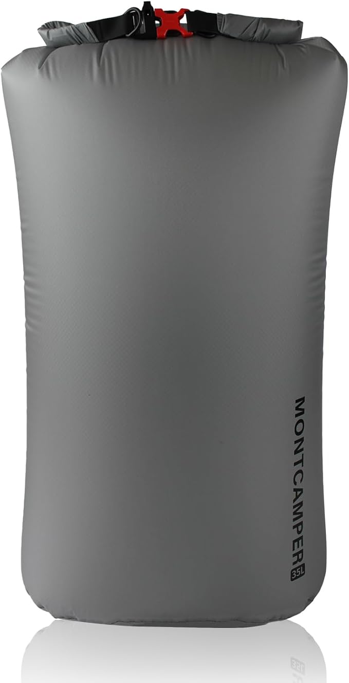 Waterproof Dry Bag-Upgraded Tear-resistant CORDURA Fabric-Durable&Lightweight Roll Top Dry Sack with Survival Whistle-Perfect for Hiking, Camping, Kayaking&Beach-Float on Water(35L/Grey)