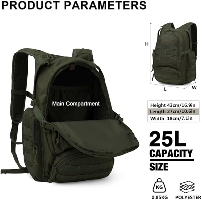 Mardingtop 25L Tactical Backpacks Molle Hiking daypacks for Camping Hiking Military Traveling Motorcycle