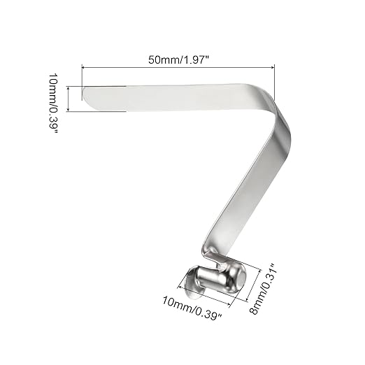 PATIKIL 10x8mm Kayak Paddle Snaps, 10 Pack Tent Pole Clips Steel V Shaped Single Pin Push Button Spring Clips Lock Tube Pole Clips for Camping Awning