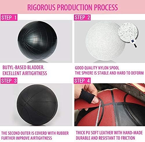 Premium Rubber/Leather Basketball - Kids & Youth, Size 3/4/5/6/7