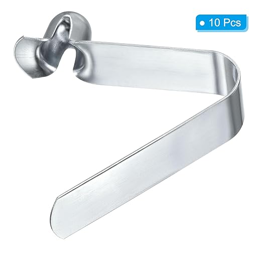 PATIKIL 9x8mm Kayak Paddle Snaps, 10 Pack Tent Pole Clips Steel V Shaped Single Pin Push Button Spring Clips Lock Tube Pole Clips for Camping Awning