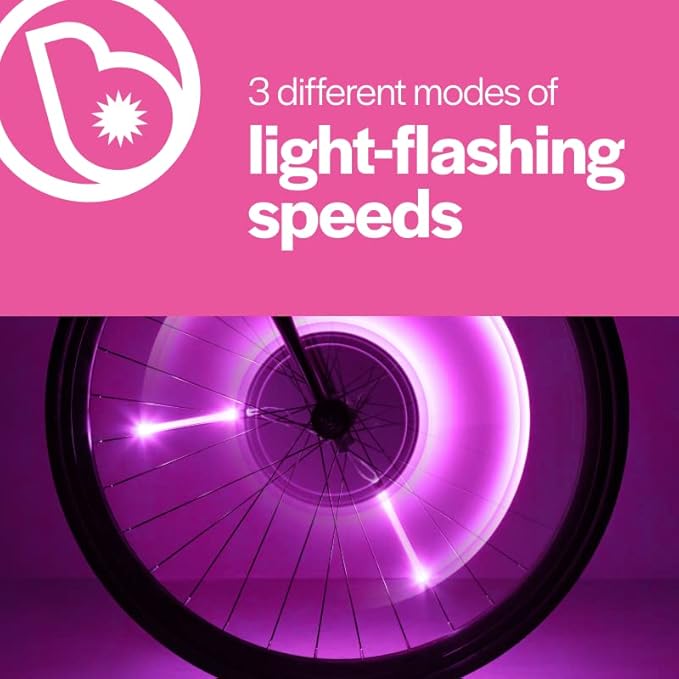 Brightz SpinBrightz LED Bike Spoke Lights for 1 Wheel - 3 Cool Solid Color & Modes - Ride with 100% Ultimate Style and Safety! Easy Clip-On Design - Turn Every Ride into a Dazzling Night Adventure