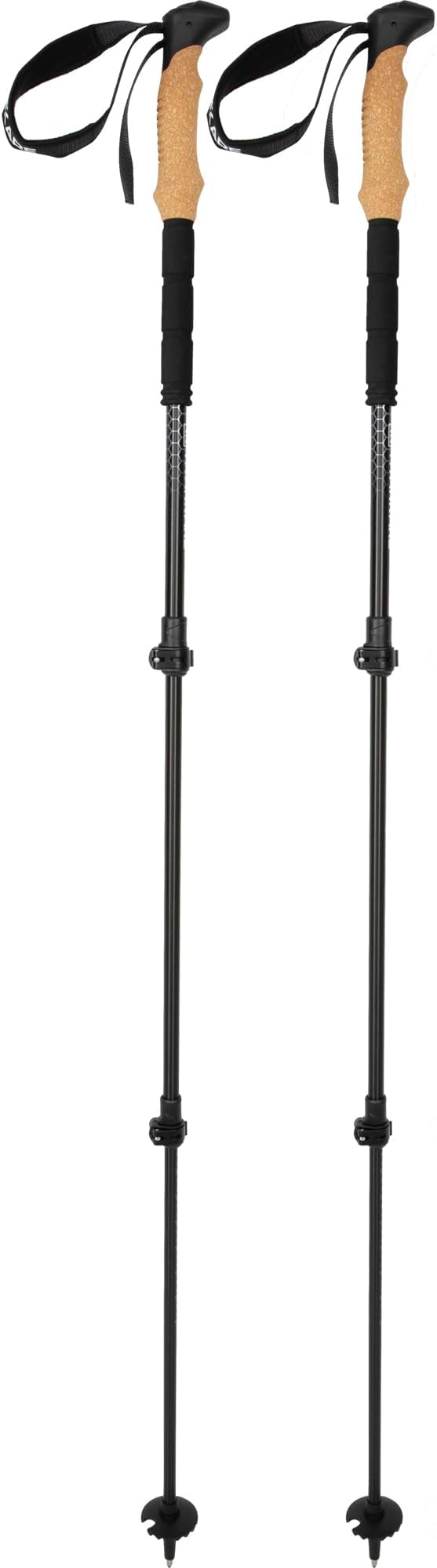 Collapsible Lightweight Trekking Poles – Hiking and Walking Sticks with Cork Grip, Adjustable 7075 Aluminum Nordic Poles for Men, Women, Seniors, Ultralight for Backpacking and Camping-Elite