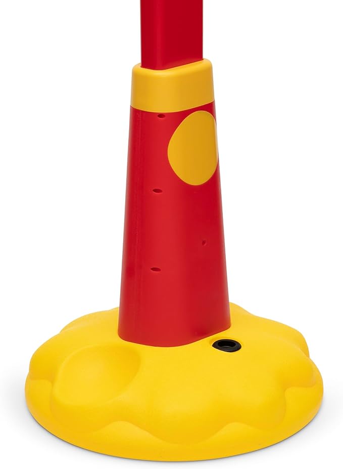 Delta Children Disney Mickey Mouse Plastic Basketball Set - Includes Basketball Hoop, 1 Basketball and Ball Pump, Red/Black