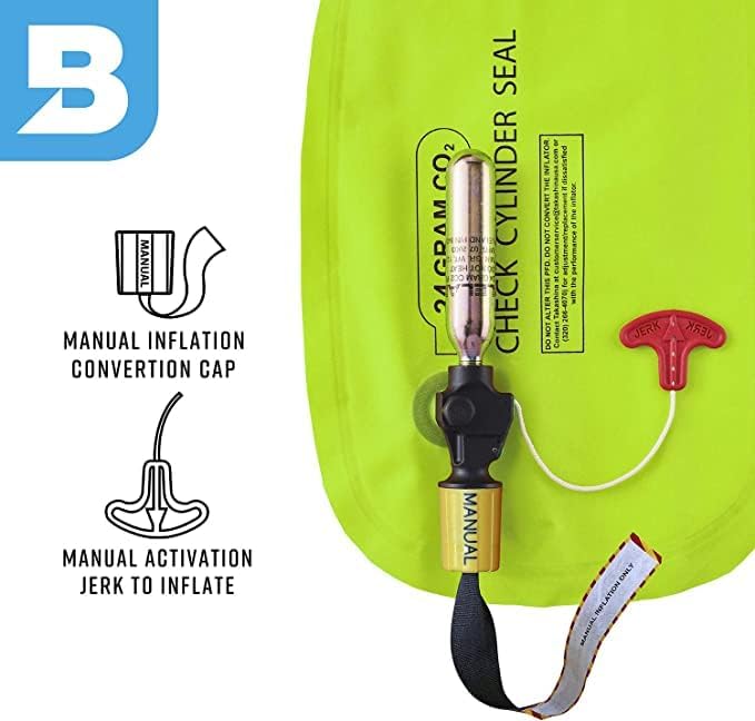 BLUESTORM Cirrus26 Inflatable PFD Life Jackets for Adults | US Coast Guard Approved Automatic Life Vest w/Manual Override Convertibility