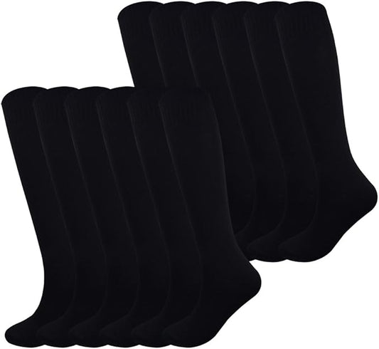 Fitliva Knee High Long Sports Socks Unisex Multicolor 3/6/12 Pairs