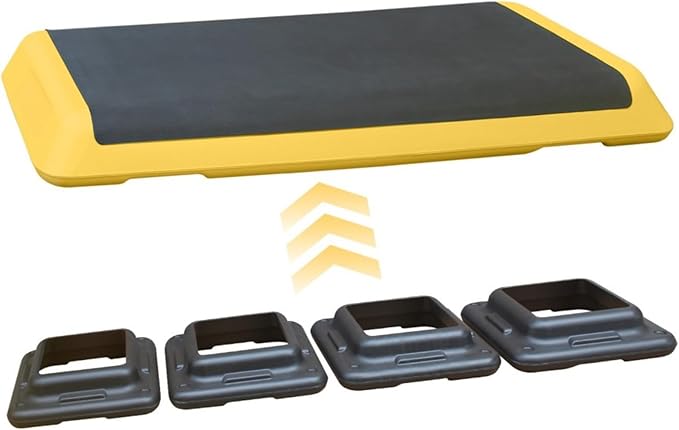 Modern Design Adjustable Aerobic Step Workout Step with 4 Risers Fitness & Exercise Platform Trainer for Home Gym
