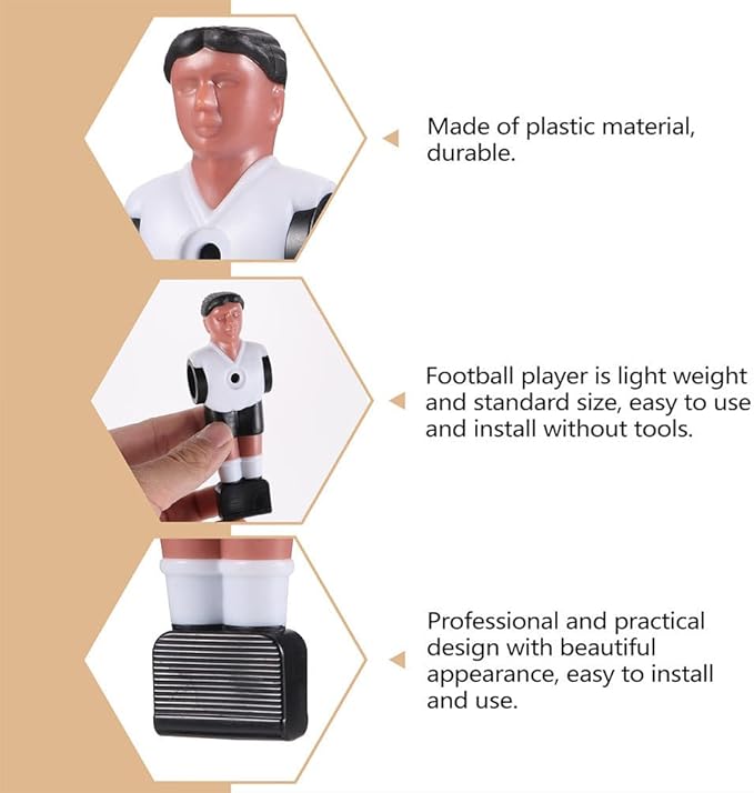 BESPORTBLE Pcs Foosball Replacement Players Set, Durable Abs Simulation Football Athletes, Assorted Colors, 4.33 Inch for Standard Foosball Table Rods, Ideal for Home Game Rooms and Parties