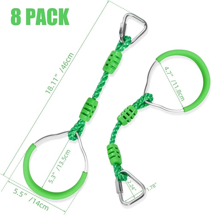 Ninja Ring Fitness Gymnastic Ring Climbing Bar Workout Outdoor Backyard Playground Training Equipment Play Set, Jungle Gym Fist Hanging Swing Monkey Bars Ninja Warrior Obstacle Course Trapeze Playsets
