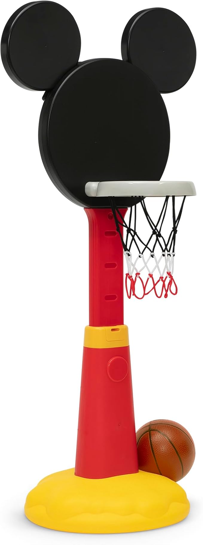 Delta Children Disney Mickey Mouse Plastic Basketball Set - Includes Basketball Hoop, 1 Basketball and Ball Pump, Red/Black