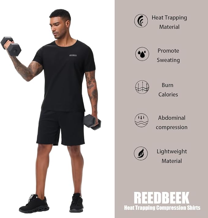 Sauna Sweat Suit Weight Loss Shapewear Top Weighted Shirt Sauna Vest Workout Exercise Gym Short Sleeves Men Women