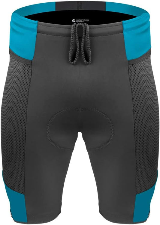 | Men's Gel Touring Padded Bike Shorts | Innovative Mesh Pockets | Made in USA