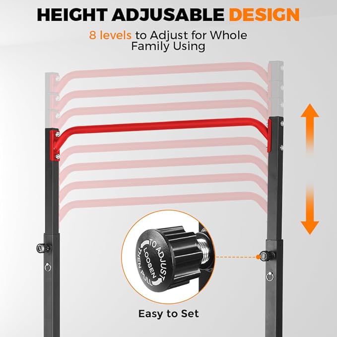 ONETWOFIT Pull Up Station, Power Tower Adjustable Pullup Bar Multifunction Strength Training Workout Gym Equipment Free Standing Chin up Bar for Home Outdoor, Support 440LBS