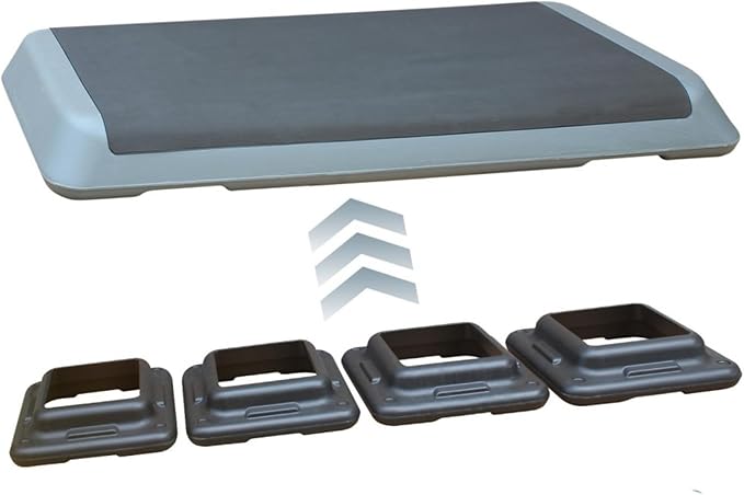 Modern Design Adjustable Aerobic Step Workout Step with 4 Risers Fitness & Exercise Platform Trainer for Home Gym