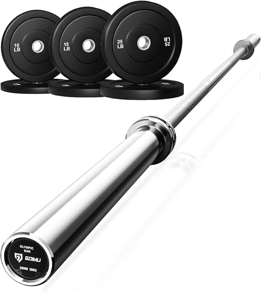 PB01 7FT Olympic Barbell, Weight Bar with Knurled Grip, 1000lb Capacity Strength Training Deadlift Bar for Squat, Weightlifting, Bench Press, Fits 2-inch Standard Weight Plates