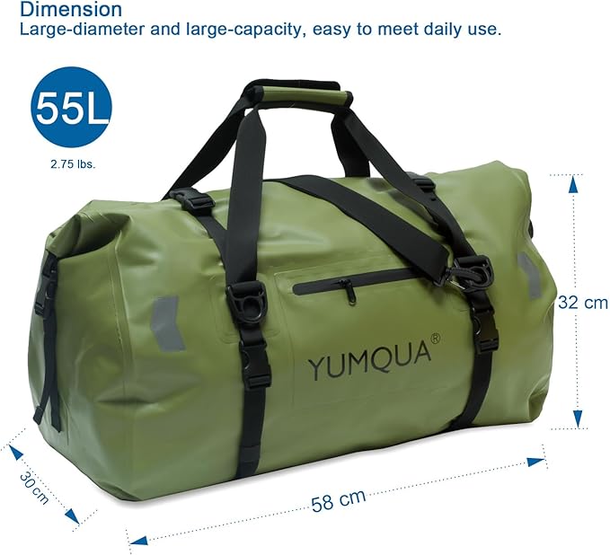 Waterproof Duffel Bag, Large Duffle Bag for Travel Heavy Duty Dry Bag with Durable Strap & Handle for Outdoor Motorcycle Boating Rafting Kayaking Paddleboarding