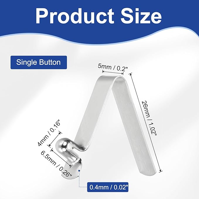 HARFINGTON Single Button Kayak Paddle Snap Spring Clip Spring Steel V-Shaped Hollow Lift Telescopic Locking Tube Pole Clips for Tent Camping