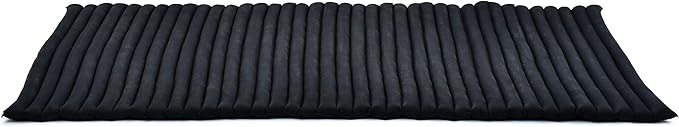 Leewadee - Kapok Roll Mat – Handcrafted Folding Sleep & Relaxation Mattress from Thailand, Ideal as Guest Bed, Camping Mat, Yoga Mat or Traditional Futon, 75 x 39 inches, Black