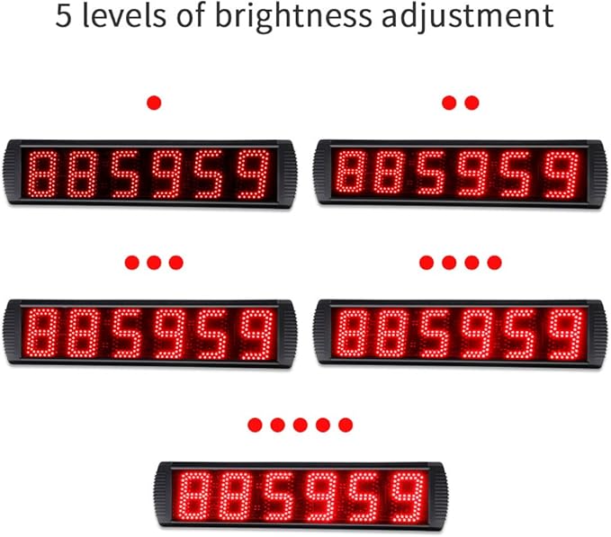 Portable 5 inch High 6 Digits LED Race Clock with for Running Events, Countdown/up Digital Race Timer, 12/24-Hour Clock,LED Stopwatch by Remote Control