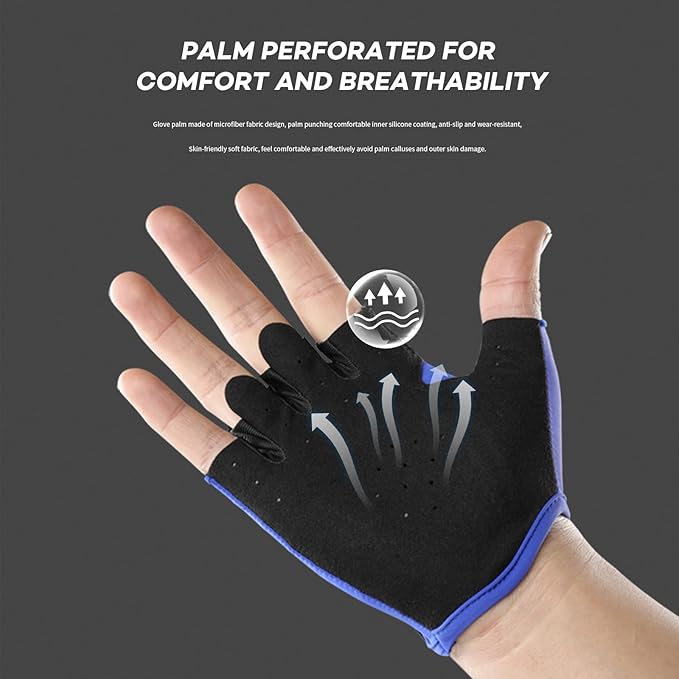 Light Workout Gloves for Women Men, Breathable Adjustable Strap Gym Gloves for Working Out, Microfiber Anti-Slip Weightlifting Gym Accessories