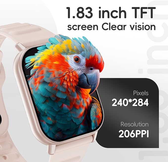 Smart Watch Sports Pedometer Fitness Tracker, Bluetooth Call Heart Rate Blood Oxygen Sleep Monitor, 100 Sports Modes Waterproof for iOS Android Men's Women's Smart Watch (Pink)