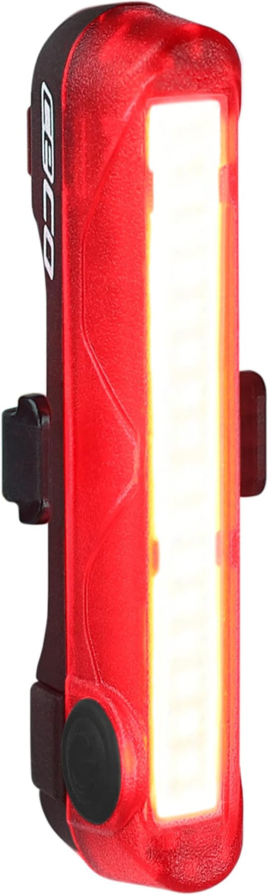 CECO-USA: 80 Lumen USB Rechargeable Bike Tail Light - Super Wide & Bright Model TC80 Bicycle Rear Light - IP67 Waterproof, FL-1 Impact Resistant - COB LED Red Safety Light - Pro Grade Bike Tail Light