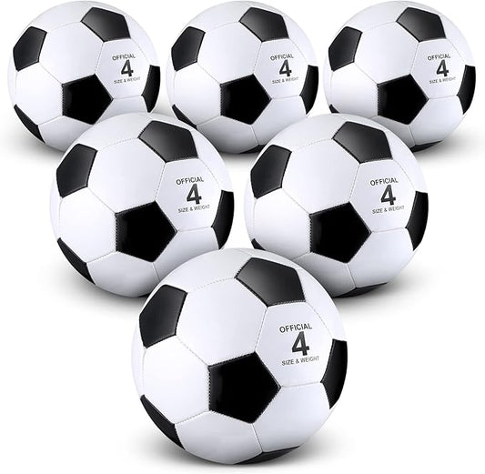 Deekin 6 Pcs Soccer Ball Bulk with Pump Teamwork Outdoor Sport Game Training Soccer Ball Bulk for School Sport Teen Adult Child
