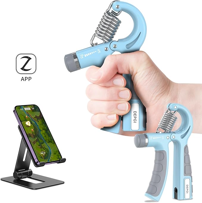 DEPGI Smart Grip Strength Trainer with App, Digital Hand Gripper with 10-130LB Resistance for Muscle Building & Injury Recovery（2 Pack)
