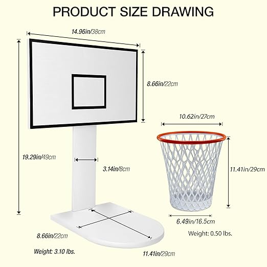 Basketball Trash Can for Boys Room Decor,Christmas Gift for Boys,Basketball Hoop Garbage Waste basket bin (Including 1pc Basketball Trash Can)Garbage Can for Basketball Party and Basketball Gift