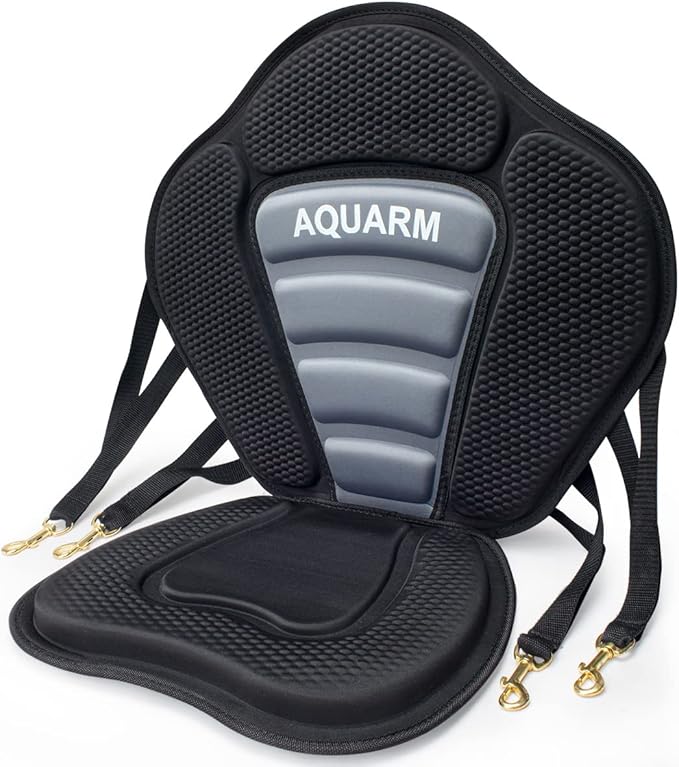Deluxe Padded Kayak Seat with Adjustable Backrest - Universal Fit for Canoe, Fishing Boat & More