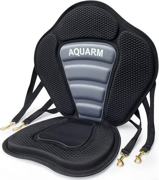 Deluxe Padded Kayak Seat with Adjustable Backrest - Universal Fit for Canoe, Fishing Boat & More