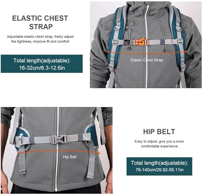 MOUNTAINTOP Hiking Backpack,Lightweight Travel Backpack for Men Women Outdoor Backpacking, Camping