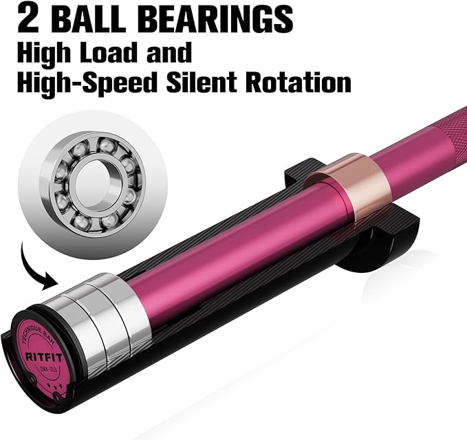 RitFit Barbell Weight Set - 4/6FT Olympic Barbell with Weight Plates (55-275LB Total) - Weightlifting Equipment for Squats, Curls, Deadlifts, Presses, Hip Thrusts