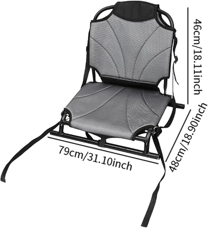 Folding Kayak Seat Sitting Pad with Back Support Premium Fishing Seat Outdoor Chair for Travel Inflatable Paddle Board