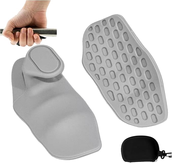 Original Rubber Gym Grips for Weight Lifting, Deadlifts, Ergonomics Shaped Workout Grips for Men Women Palm Protection, Fingerless Workout Gloves