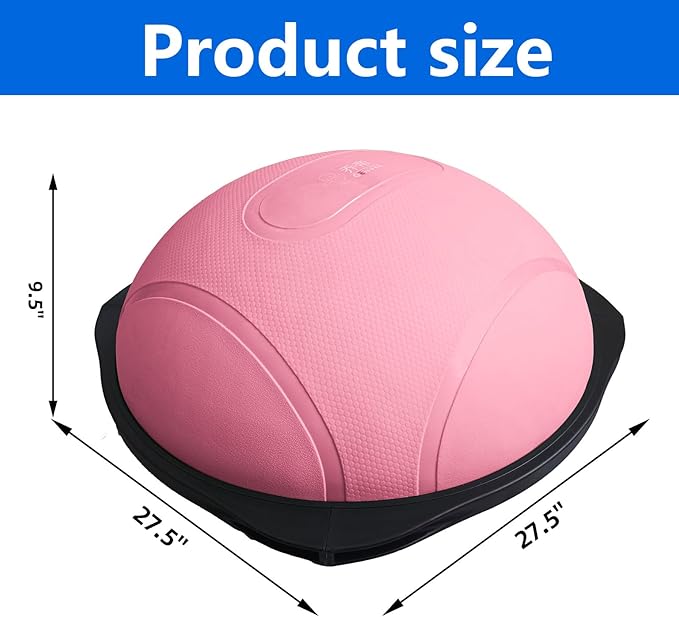 Balance Ball Home Workout Equipment, 27.5/31.5 inch Exercise Ball Balance Trainer, Stability Ball for Exercise, Half Balance Ball Strength Training Equipment for Cardio and Core Training