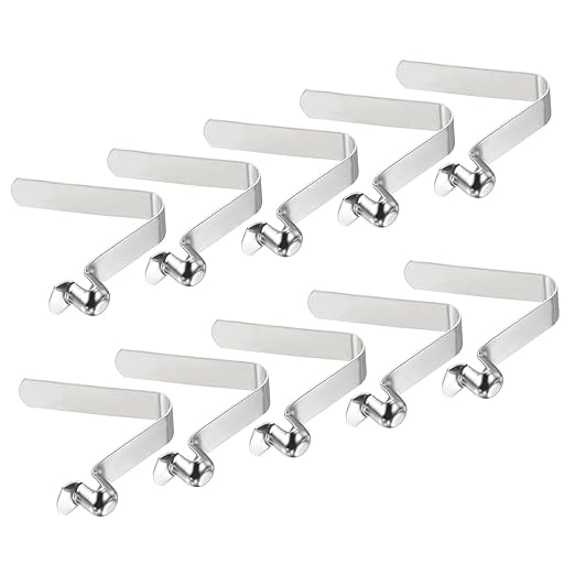 PATIKIL 8.3x8mm Kayak Paddle Snaps, 10 Pack Tent Pole Clips Steel V Shaped Single Pin Push Button Spring Clips Lock Tube Pole Clips for Camping Awning