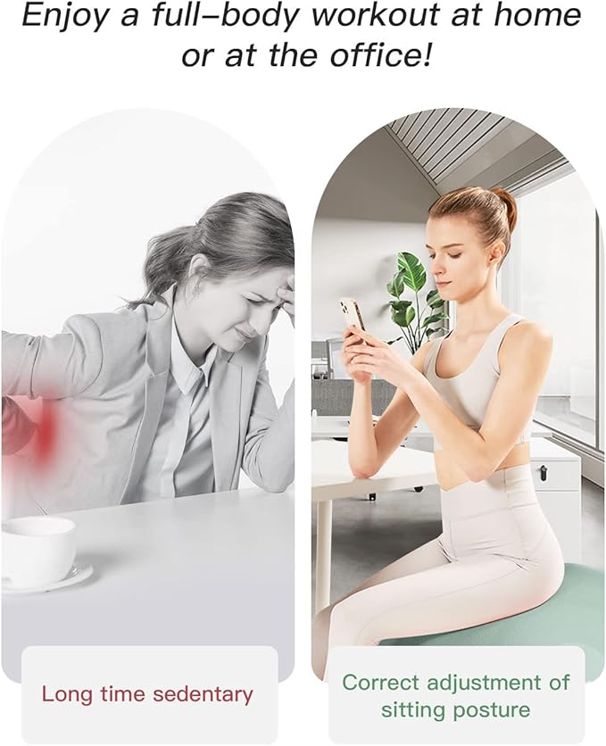 YOTTOY Anti-Burst Exercise Ball for Working Out, Yoga & Pregnancy, Extra Thick Workout Ball for Physical Therapy & Fitness