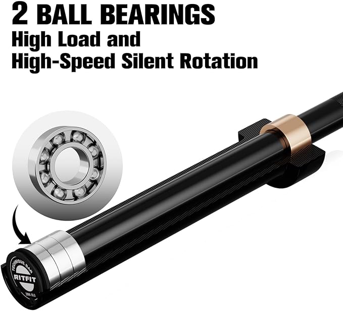 RitFit Barbell Weight Set - 4/6FT Olympic Barbell with Weight Plates (55-275LB Total) - Weightlifting Equipment for Squats, Curls, Deadlifts, Presses, Hip Thrusts